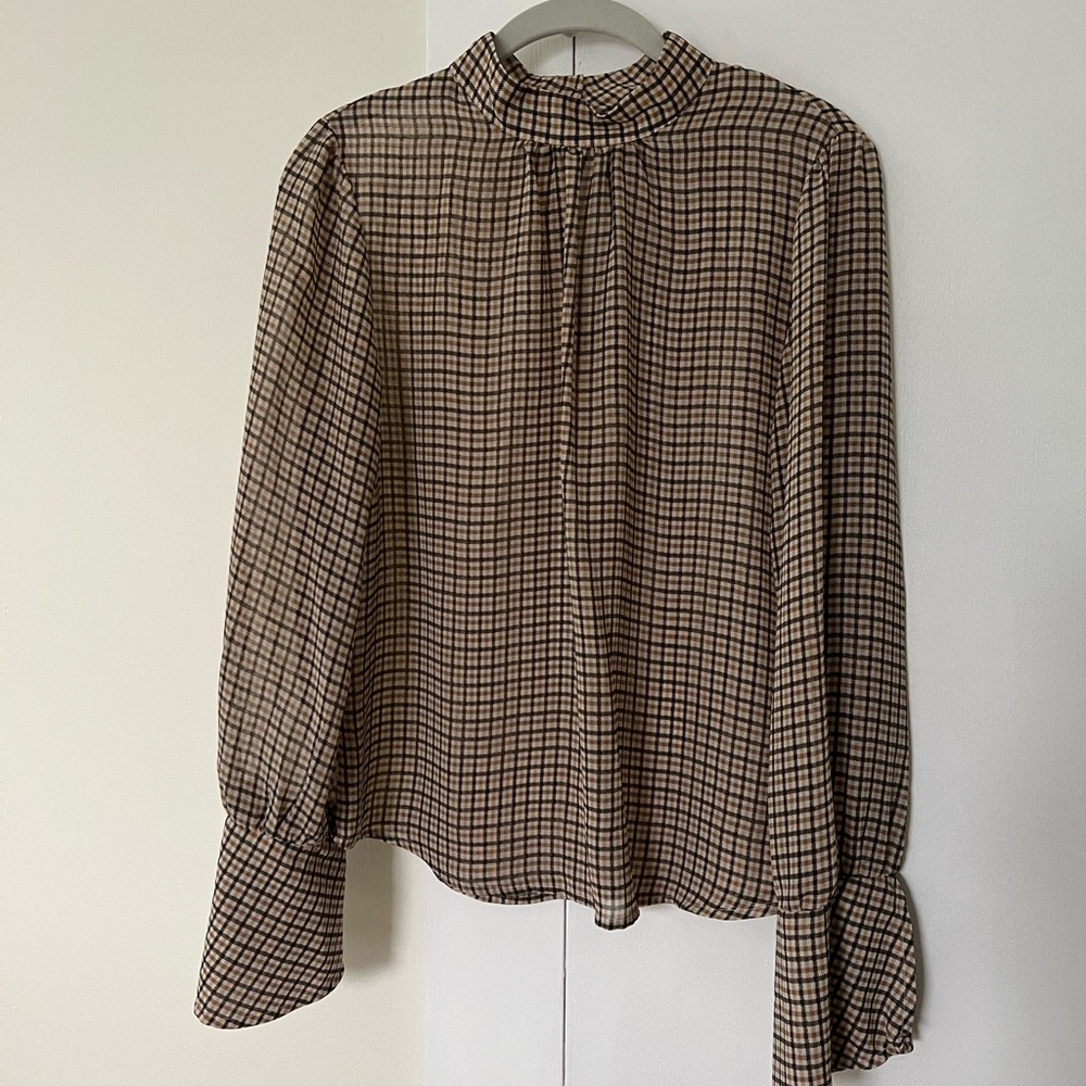 a new day Checkered Long Sleeve Blouse
